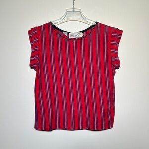 Vintage 90s Red, Purple, Pink Striped Top